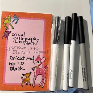 Cricut Black Pen Set with 2.0 and 1.0 Tips also 2 .4 timelines
